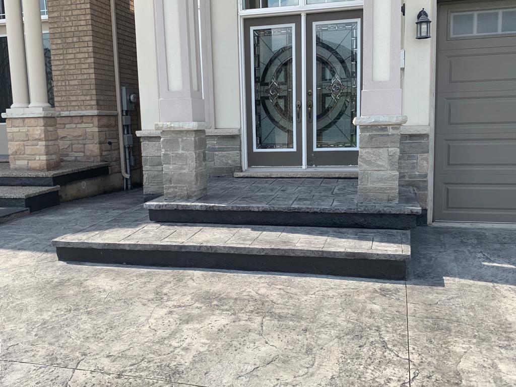 Stamped concrete steps